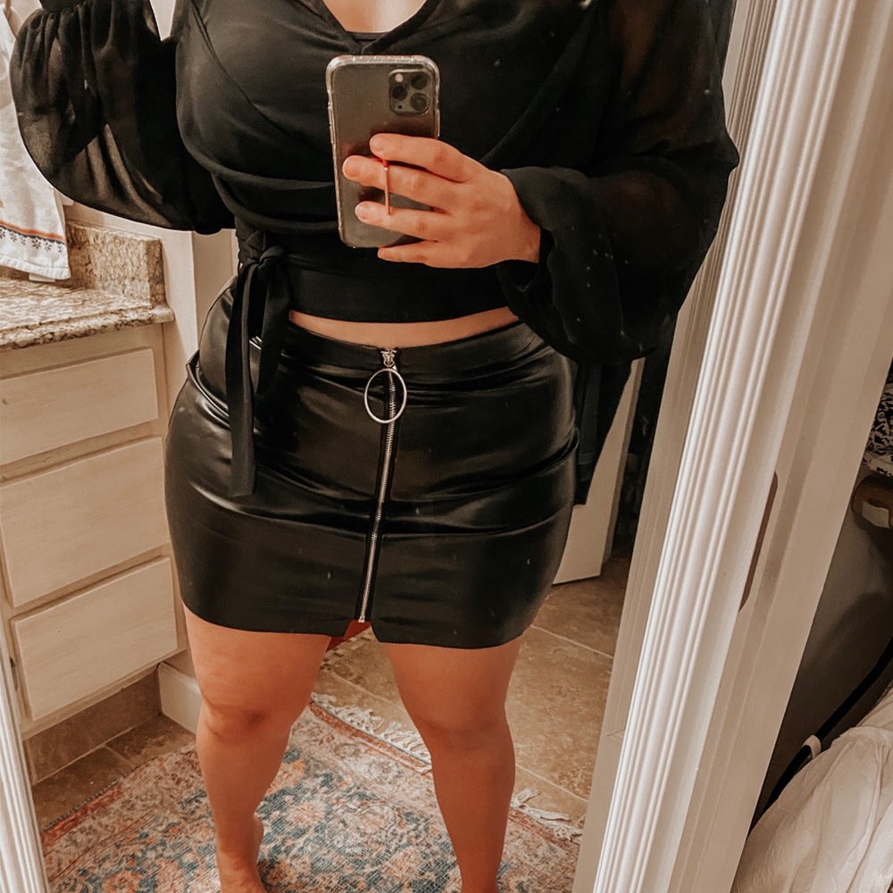 Patent Faux Leather mini skirt